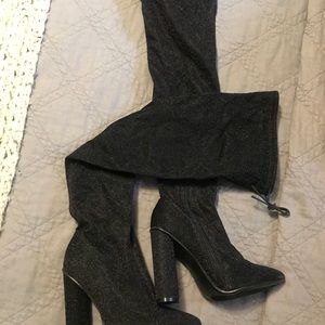 Knee high- never worn- black shimmer boots